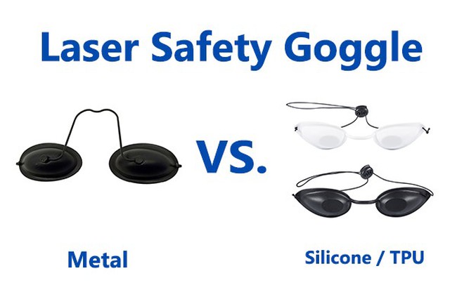 Metal vs. Silicone laser safety goggle Metal vs. Silicone laser safety goggle