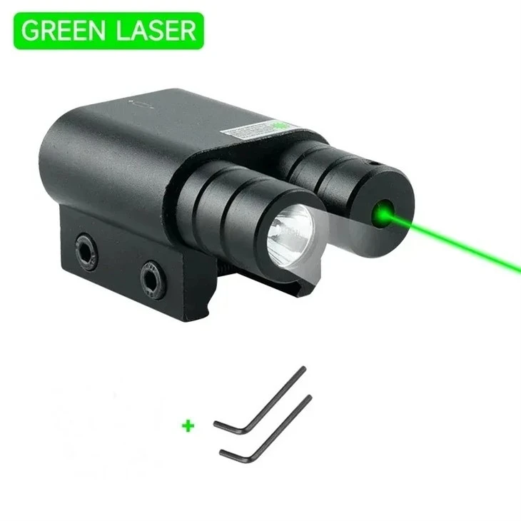 Red Green Laser Flashlight 2-in-1Integrated Laser Sight